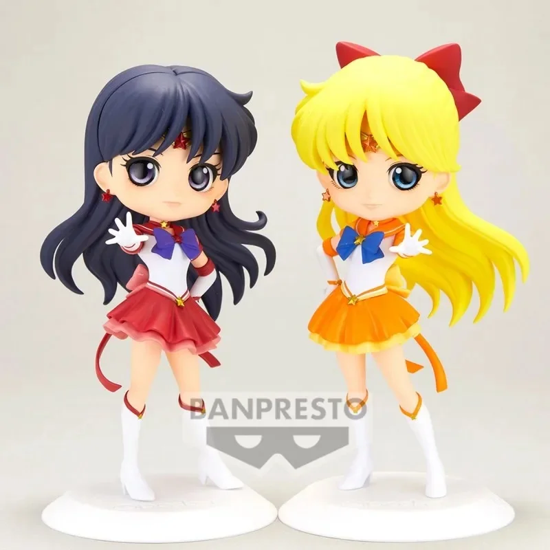 BANDAI Anime Sailor Moon Cosmos Qposket Eternal Sailor Venus ตัวเลขการกระทํา Pvc รูปปั้นสะสมเครื่องประดับของเล่นเด็กของขวัญ