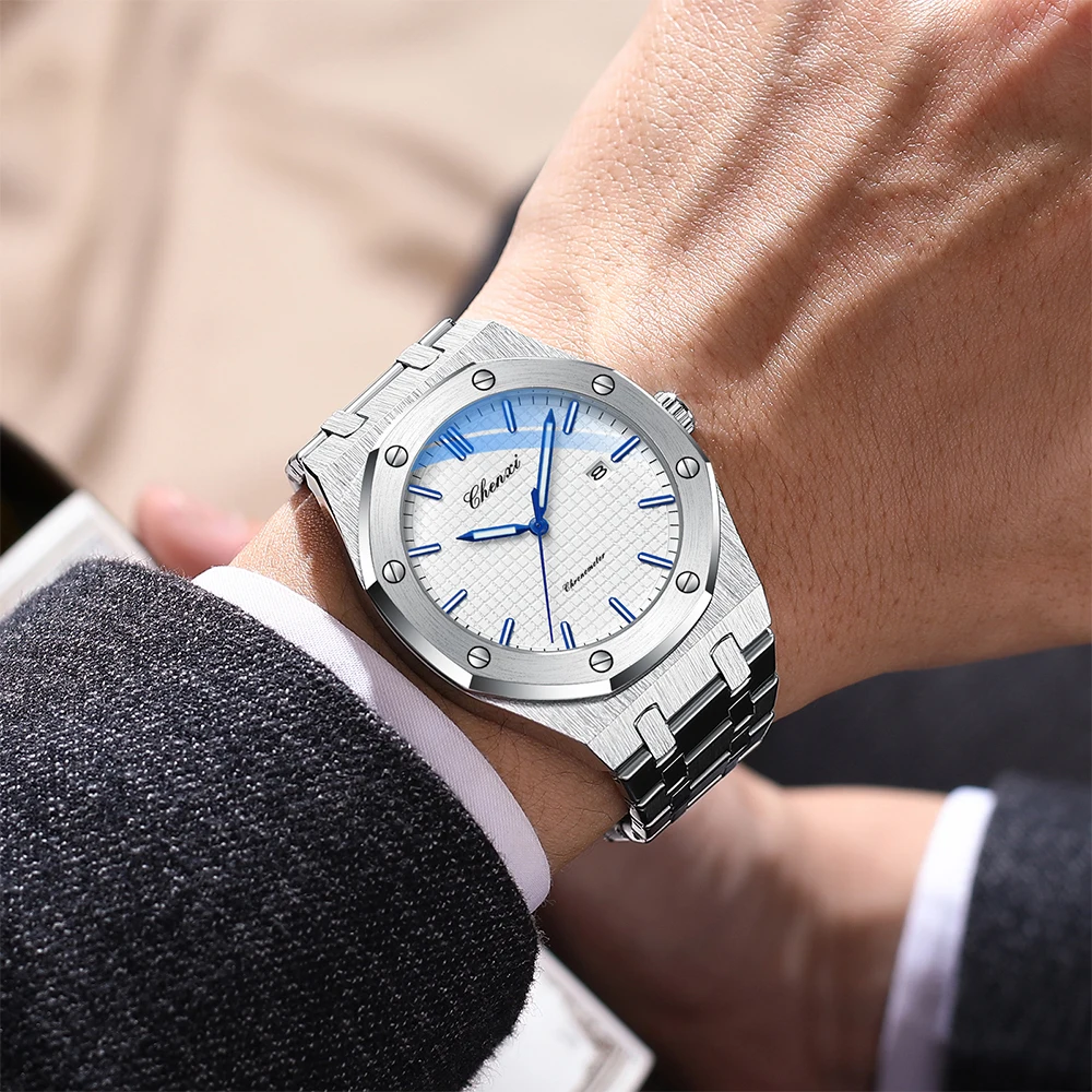 CHENXI Fashion Quartz Men Women Couple Watch Calendar Luminous Waterproof Men's and Women's Couples Watches Gifts