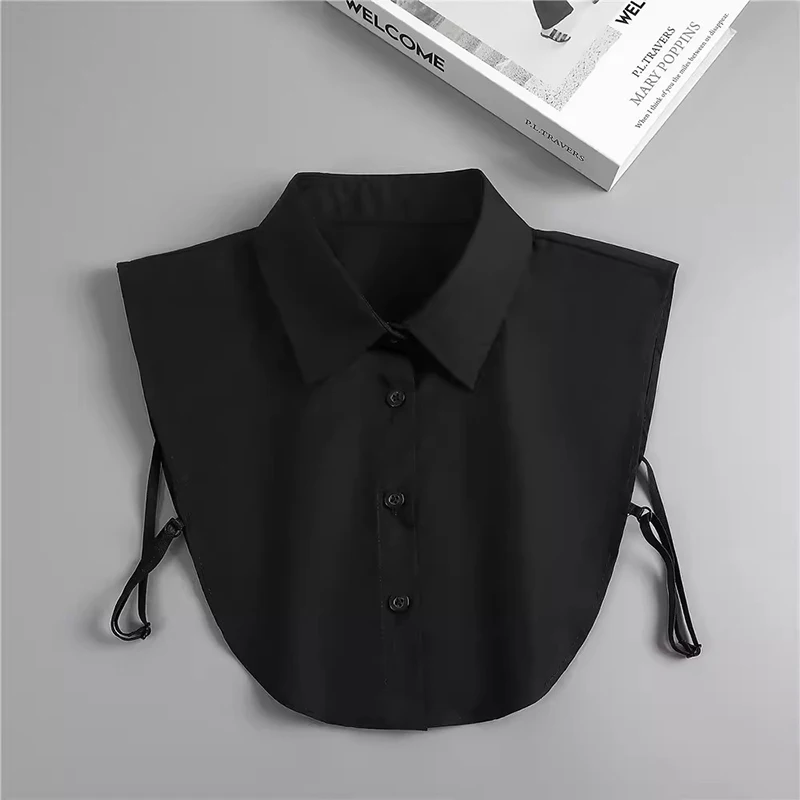 Fake Collar For Shirt Detachable Collars Solid Shirt Lapel Blouse Top Men Women Black White Clothes Shirt Accessories DropShip