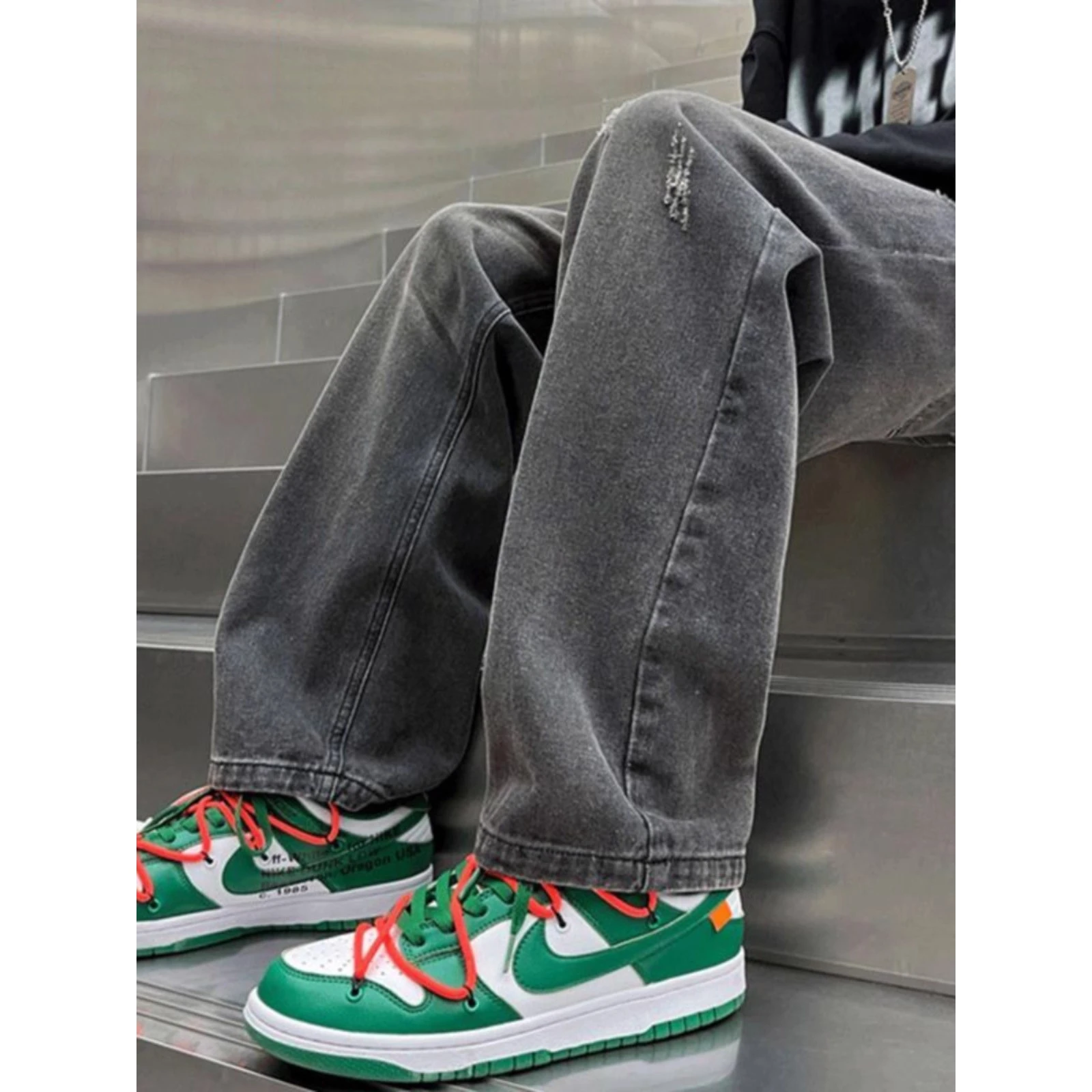 

plus Size 300 Pou American Sle Men's Casual Wide Leg Jeans Autumn Winter Design Versatile Loose Fit Faionable Denim Pants