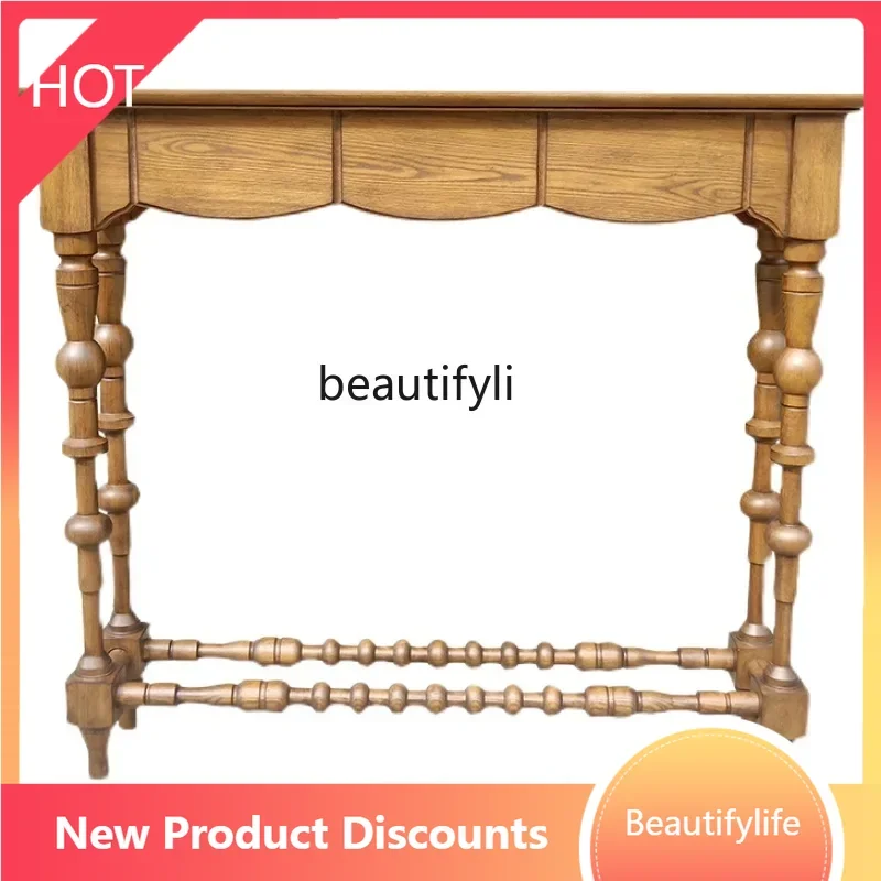

X188 American-Style Mid-Ancient Console Tables Solid Wood Ash Sofa Tables Wall Art Design Small Hallway