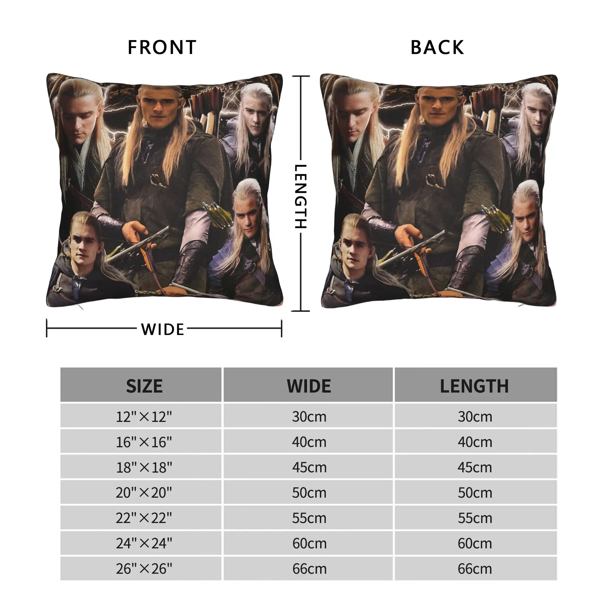 L-Lords Of The R-Rings Legolas Kissenbezug, bedruckter Polyester-Kissenbezug, Dekoration, Dekokissenbezug für Zuhause