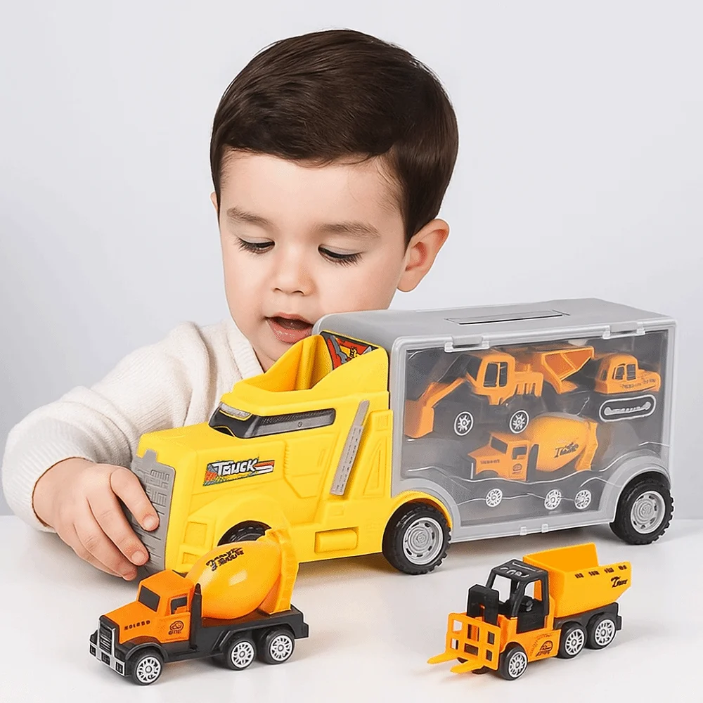 

Funny Engineering Car Toy Mobile Vehicle Red/Blue Construction Toys Truck Vehicle Transporter Model Simulation