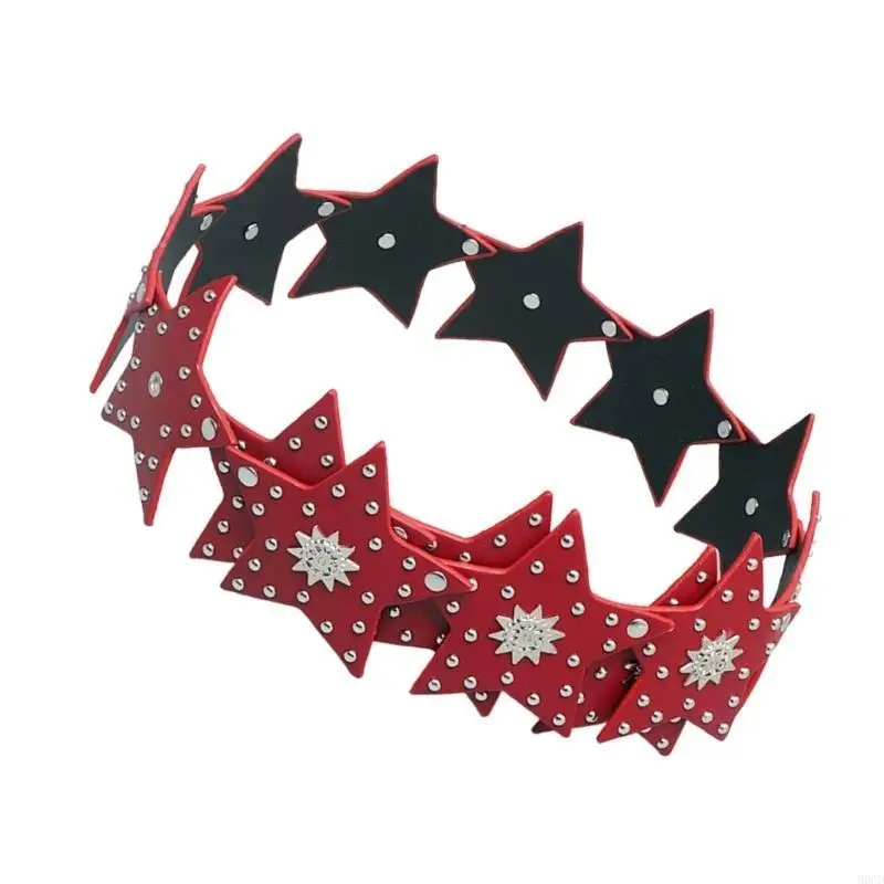 M6CD Neuheit Taille Kette Übergroße Nieten PU Gürtel für Frauen Proms Bühne und Club Party Freizeit Tragen Aufwendige Schmuck