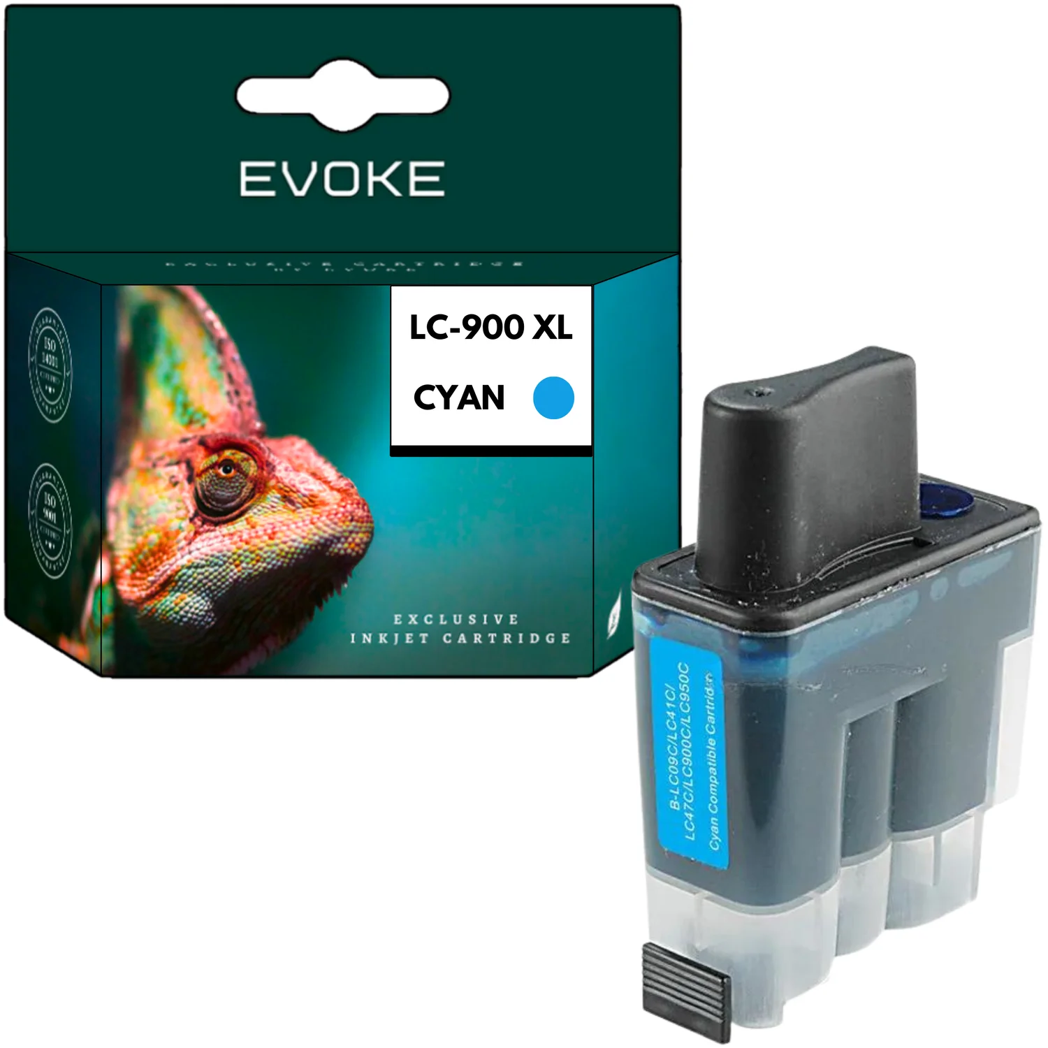 Evoke Compatibele Inkt voor Brother Lc900C Lc-900C Cyaan 15 ml 500 Pagina's Dcp-110C Dcp-115C Mfc-410Cn