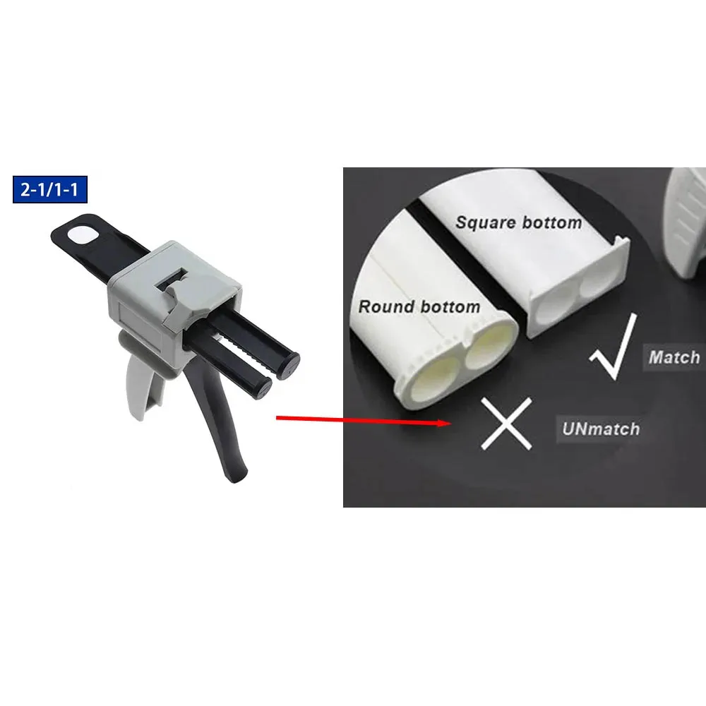 1 шт., 50 мл, двухкомпонентный клеевой пистолет для эпоксидного герметика AB, соотношение 1:1, 2:1, 10:1, ручной инструмент для уплотнения, дозатор аппликатора, клейкая смесь