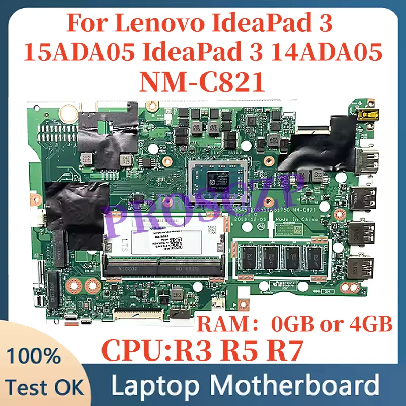 

Mainboard NM-C821 For Lenovo IdeaPad 3 15ADA05 IdeaPad 3 14ADA05 Laptop Motherboard With AMD R3 R5 R7 CPU,RAM 4GB 100% Test Ok