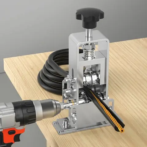Hand Crank Wire Stripper 1‑25mm Cable Stripping Peeling Machine Manual Tool Compatible with Hand Electric Drill Electrician Tool