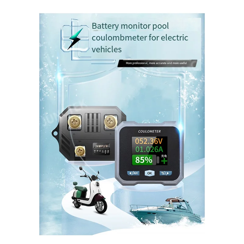 

BL140F Coulometer Power Meter DC10-100V 0-400A Waterproof Battery Meter For Rvs Yachts Dedicated Energy Storage-A80Z