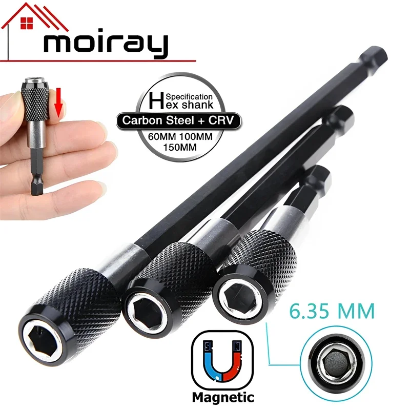 60mm 150mm mm elektrischer Schrauben dreher Bohrer Verlängerung stange Schnell wechsel Adapter hülse automatische Verriegelung Zoll Sechs kant schaft