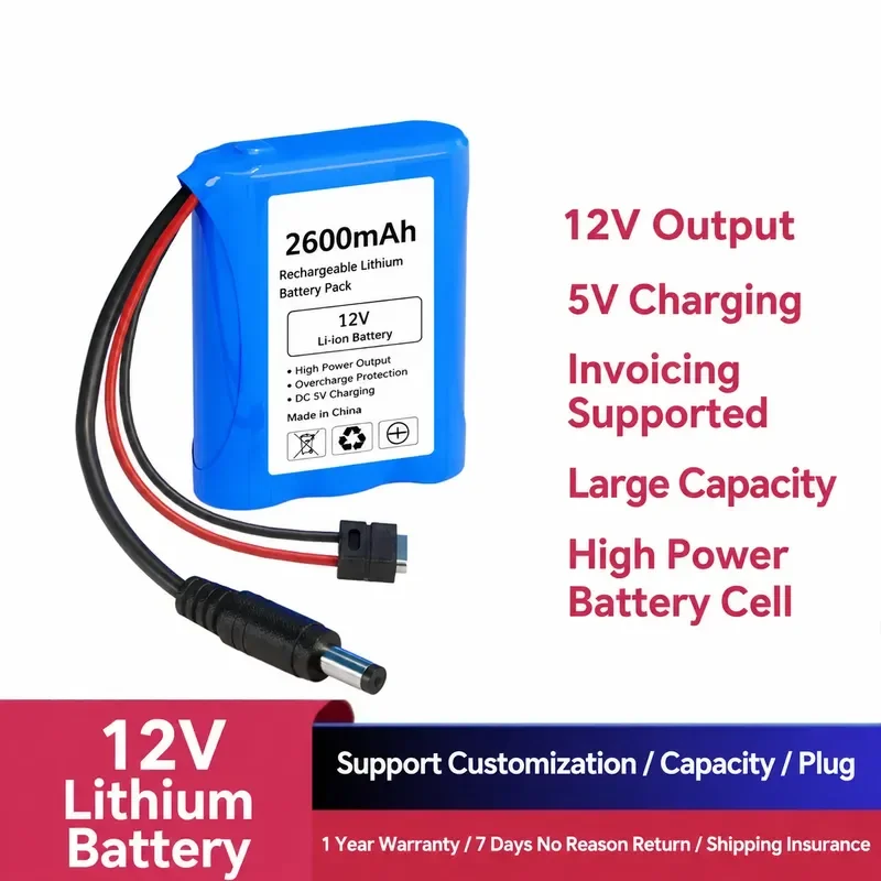 12V Lithium Battery for Smart Car LED Light Spray Car Washing Machine Audio Electric Seat Modification Portable