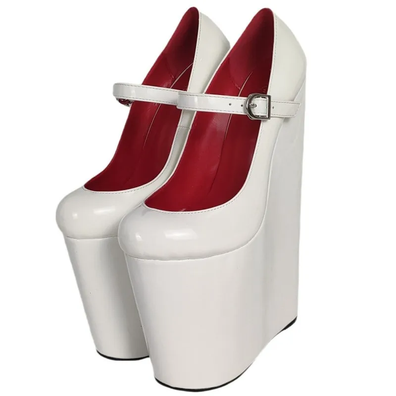 DIZHUANG shoes Fashionable women\'s high heels. About 20cm heel height. Wedges. Round toe shoes. Platform shoes. Buckle shoes.