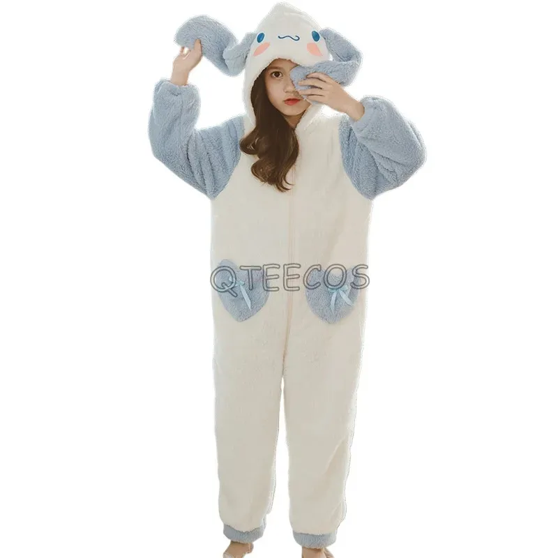 ชุดนอนคินนามอนโรลลายการ์ตูนฤดูหนาวแบบคิกูรุมิสำหรับเด็กผู้หญิงและเด็กผู้ชาย  ชุดจั๊มสูทผ้าแฟลนเนล  ชุดนอน  ชุดนอนลำลอง  ของขวัญ