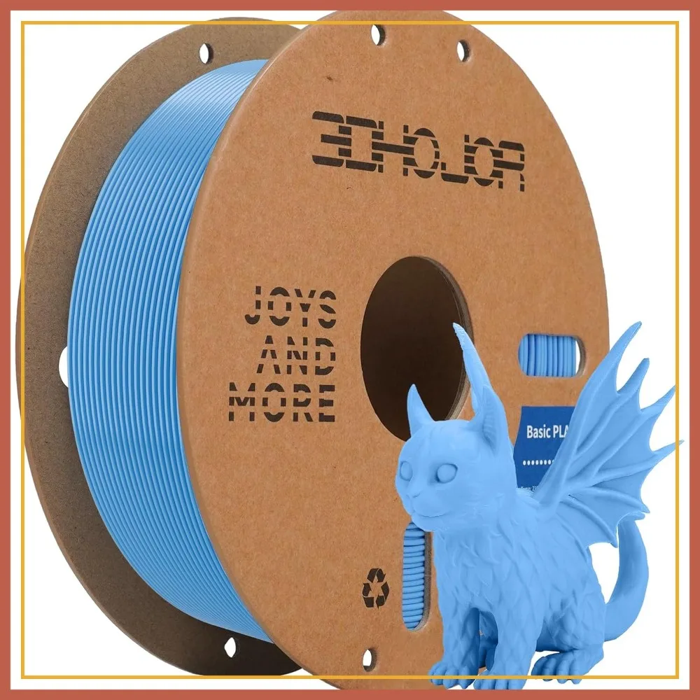

PLA Filament 1.75mm 1kg Cardboard Spool Fast Printing 300mm/s Dimensional Accuracy +/-0.03mm for FDM 3D Printer Light Blue