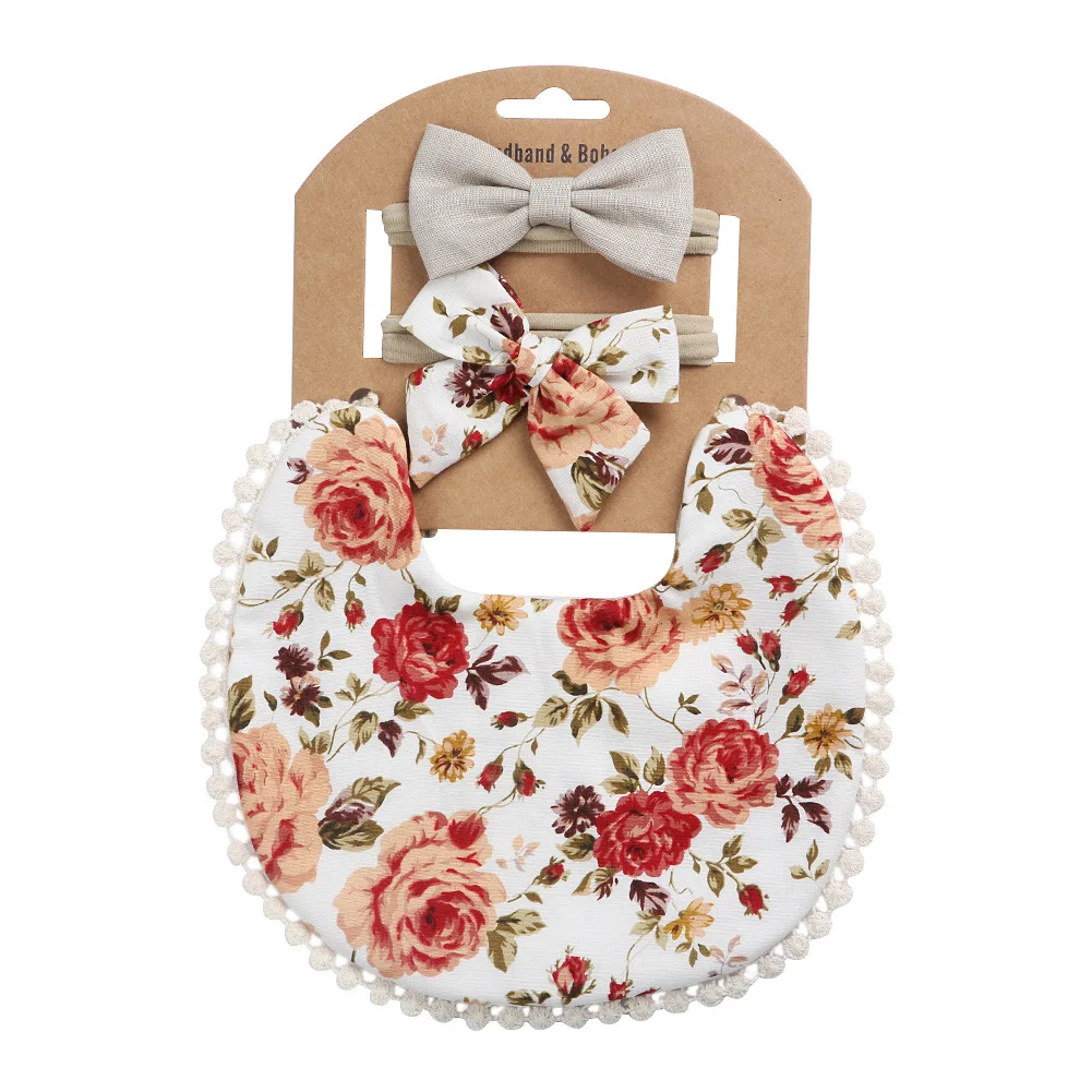 

New Arrival INS-style Baby Bib Set - Pure Cotton Bow-tie Design with Checkered Print Drool Bibs for Infants"