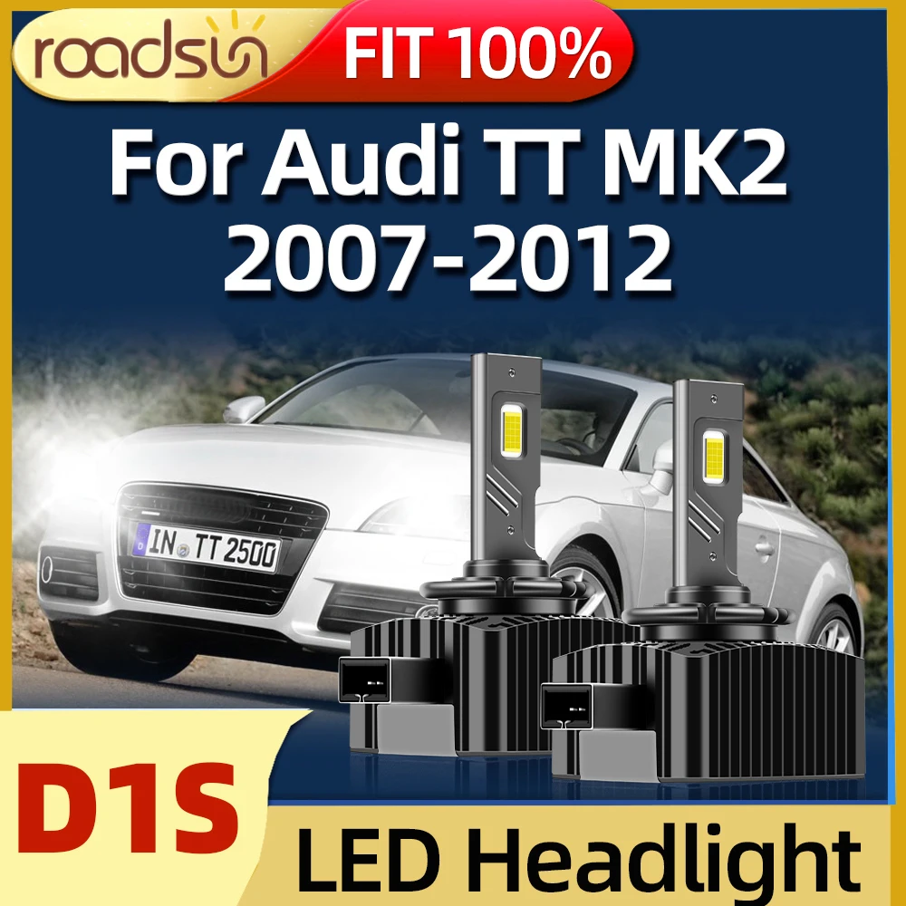 

Roadsun 2Pcs Car Light D1S Led Headlight 6000K CSP Chip High Low Beam Bulbs Fit For Audi TT MK2 2007 2008 2009 2010 2011 2012