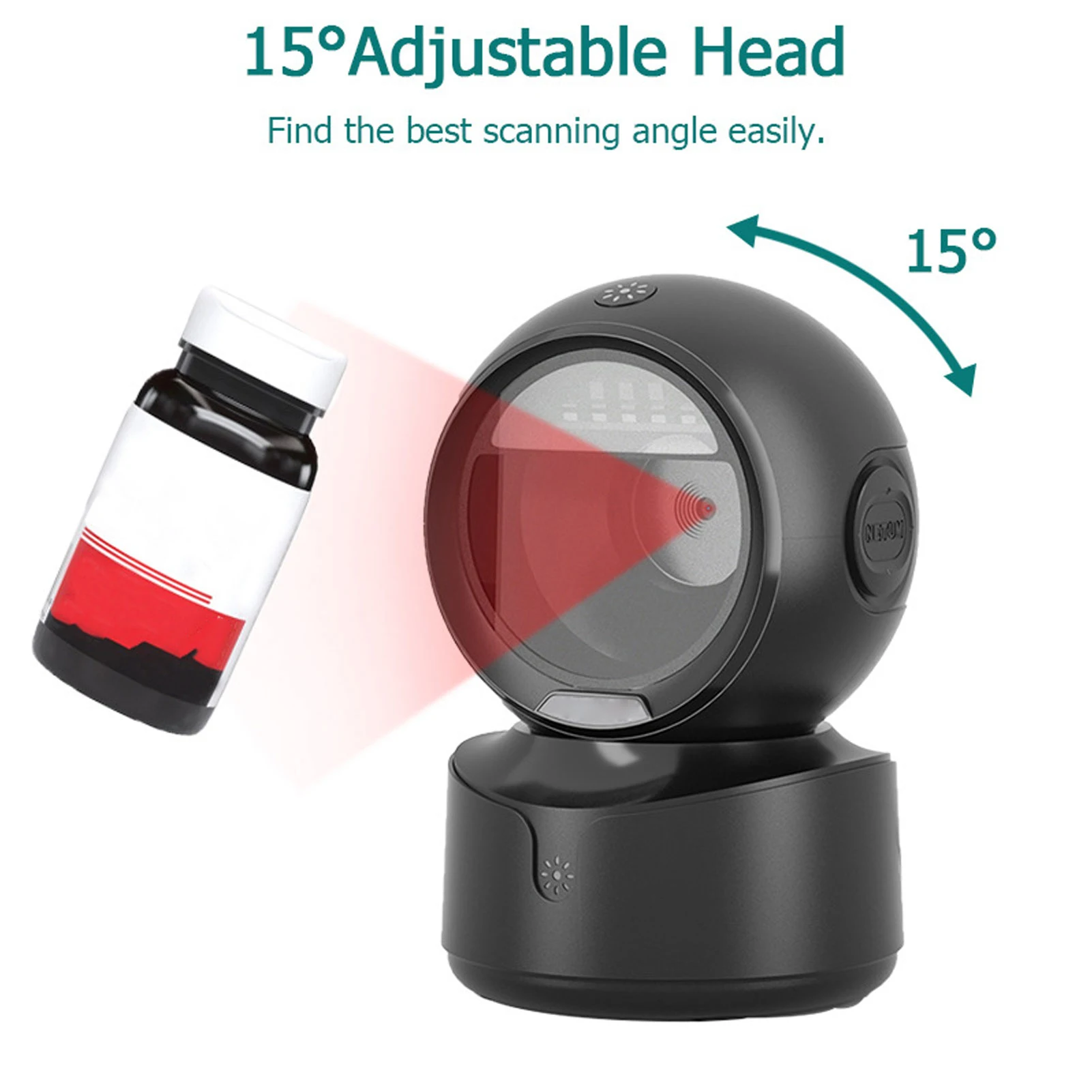 

Сканер штрих-кода Настольный сканер штрих-кода Автоматическое распознавание Всенаправленный USB-проводной 1D 2D QR-считыватель штрих-кодов для розничного склада