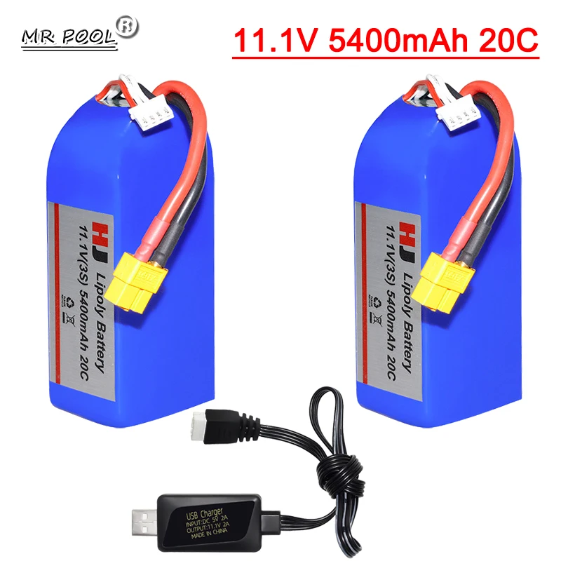 1pcs or 2 pcs Battery 11.1V 5400mAh 20C battery  For V303 V393 CX-20 X380 Remote Control drone spare Parts