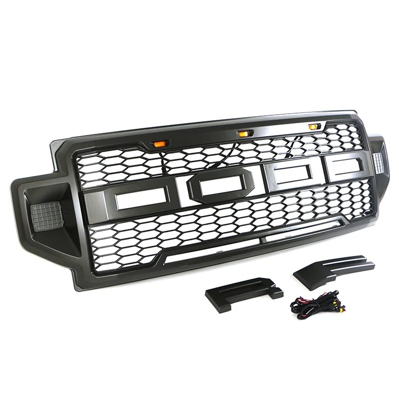 2022 New Style Front Bumper Grille With Three Amber Led  Lights FIT FOR FORD F250 350