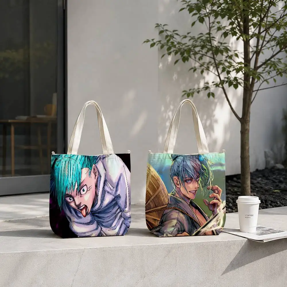 Bolsa de Mano Hajime Kashimo Jujutsu Kaisen Manga para Mujer, Bolsa de Compras Reutilizable, Bolsa de Hombro con Cierre y Estampado