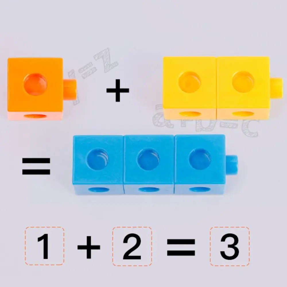 Montessori Cube Puzzle Building Blocks Counting Stacked Learning DIY Building Blocks Cube Toys Multilink Portable
