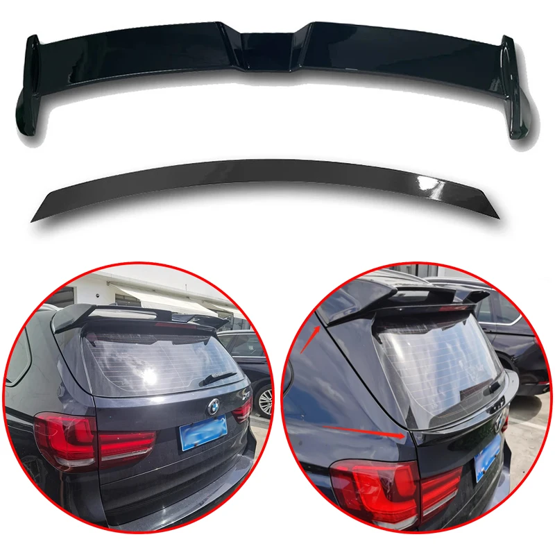 

High Quality ABS For BMW X5 F15 2014-2018 Roof & Mid Rear Spoiler Wing Trunk Lid Cover Body Kit Glossy Black Carbon Look