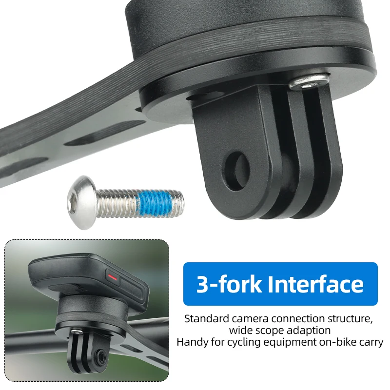 Robuster Fahrradcomputer-Rack-Adapter mit 4 ovalen Löchern ohne Gewinde, C/C, 20–22 mm, vertikaler oder horizontaler Befestigungsdurchmesser. 34 mm runder Sockel