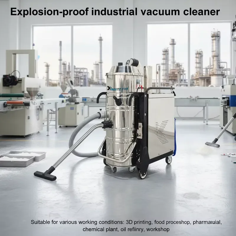 Explosion-proof Industrial Vacuum Cleaner for Workshop Dust Extraction Stainless Steel High Vacuum Dust Collector