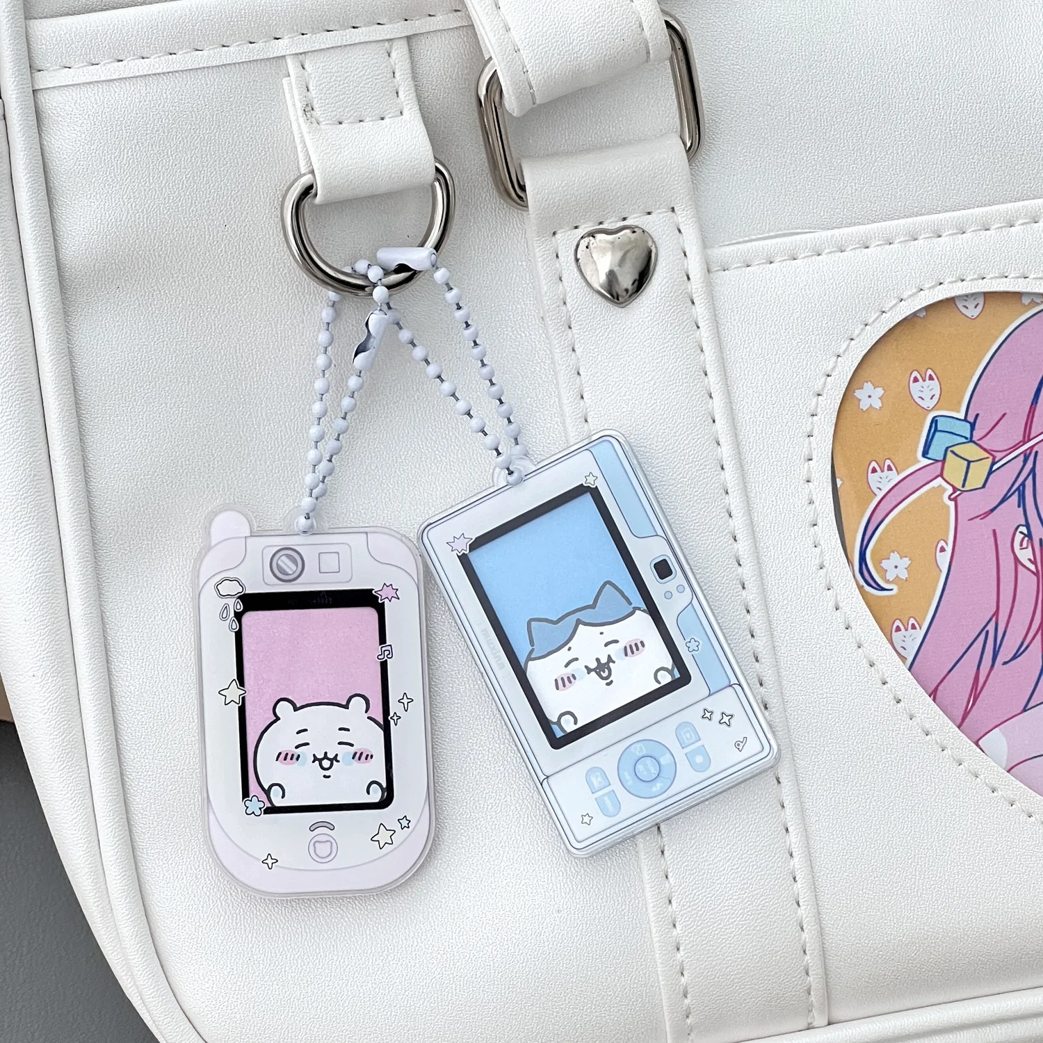 Muxinn Digital Code Acrylic Holder, One Inch Small Display Bag Pendant, Big Head Sticker, Transparent ID Card Holder