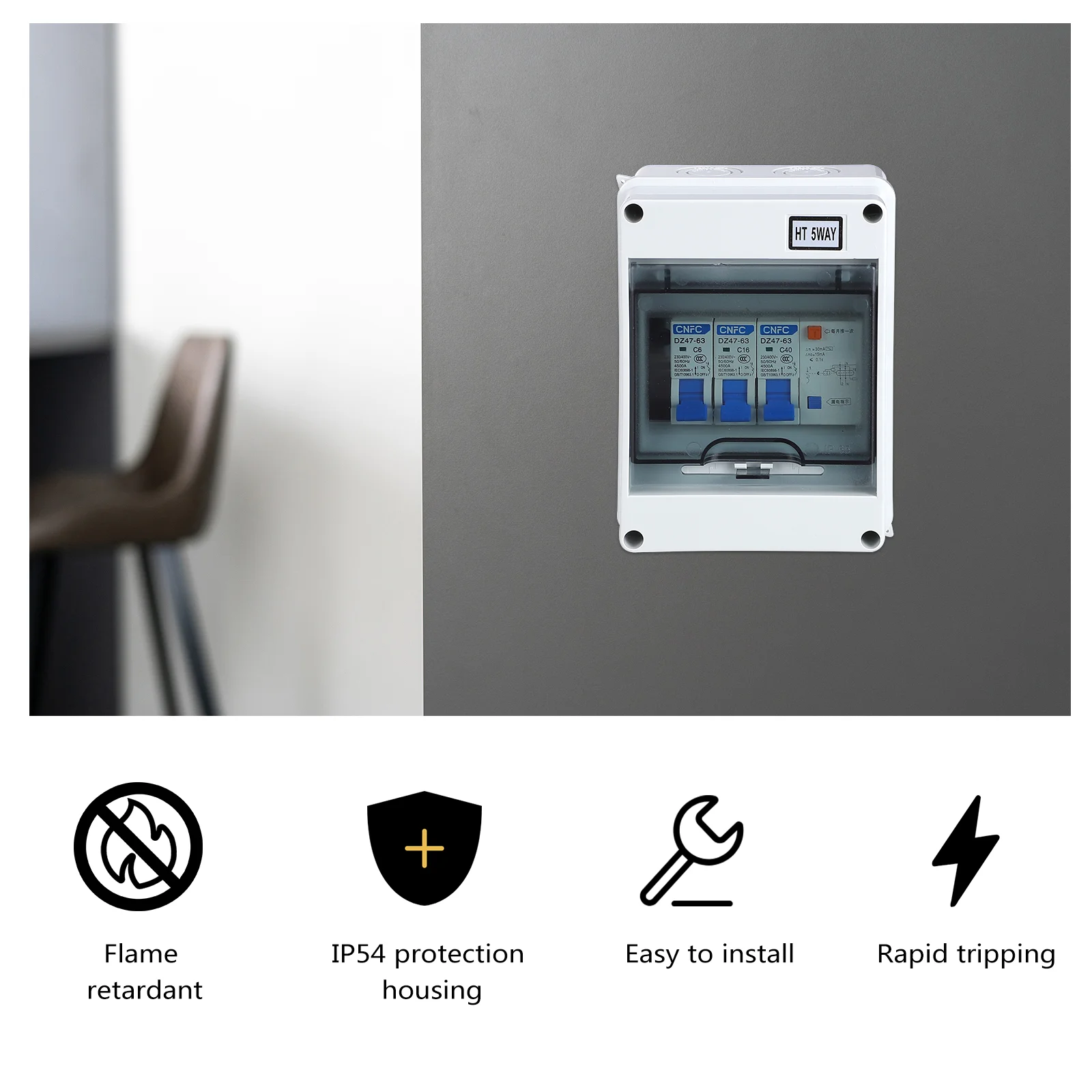 Junction Box Breaker Switch Solar Panel Disconnect Abs Breakers Five Way Circuit