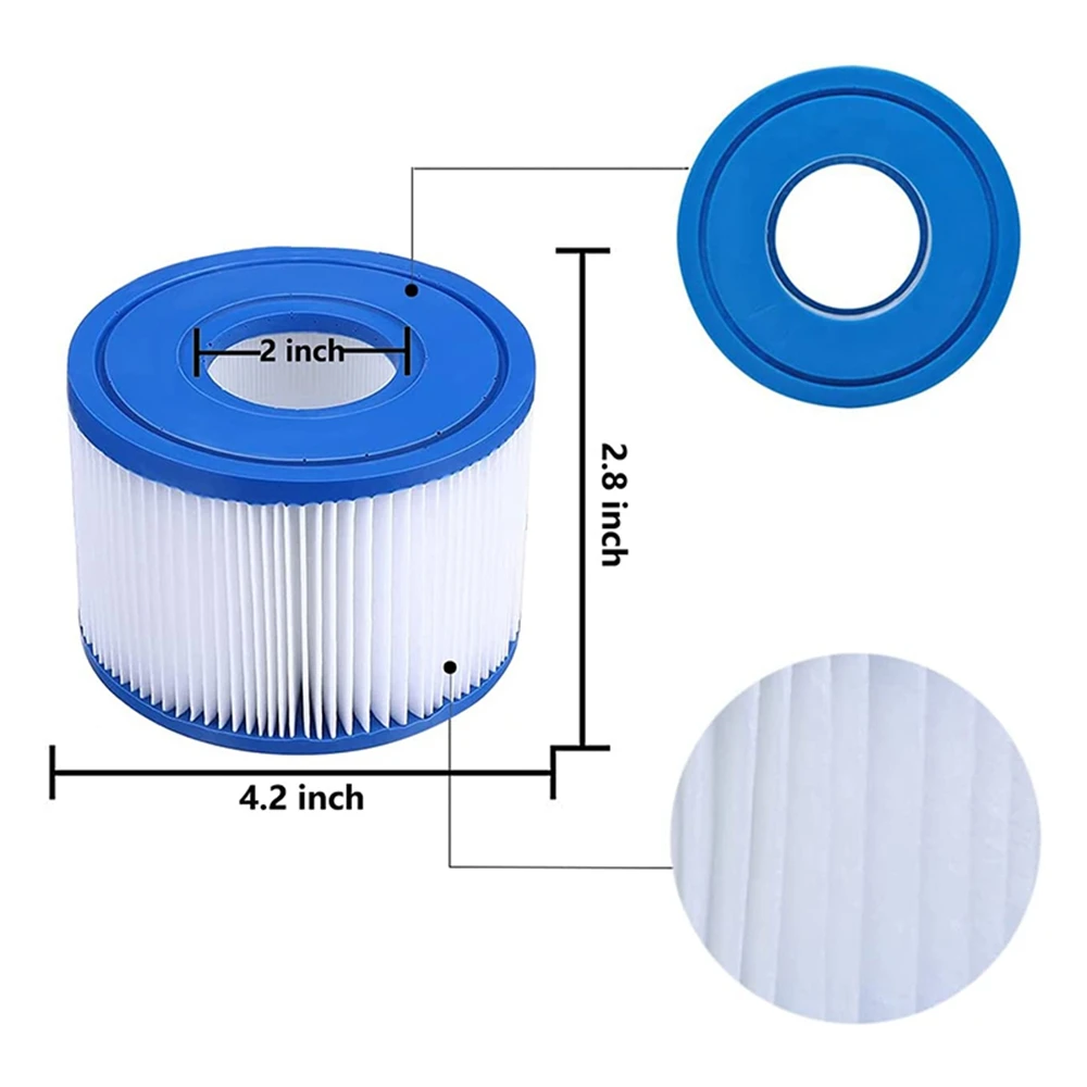 B03C-6Pcs Cartucho de Repuesto para Piscina y Spa Tipo S1, para -29001E 11692, Filtros para Jacuzzi Tipo S1, Cartucho de Bomba de Filtro Purespa