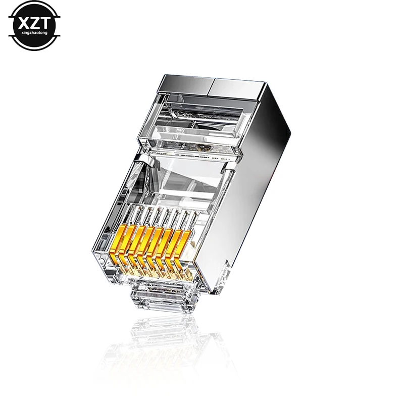 Rj45 Connector Cat6 Afgeschermde Netwerk Connectors Rj45 Plug 8p8c Terminals Voor Stp Ethernet Kabel Schakelaars Modem
