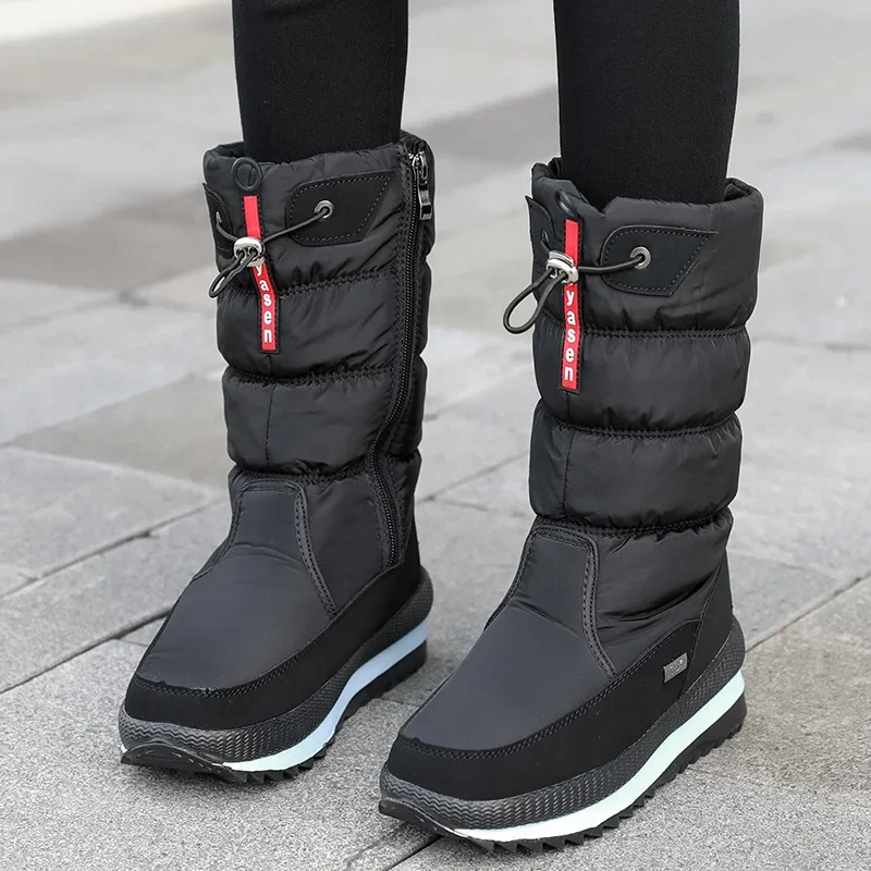 Kobiety śniegowe buty platformy zimowe buty grube pluszowe wodoodporne antypoślizgowe buty moda kobiety zimowe buty ciepłe futro Botas mujer