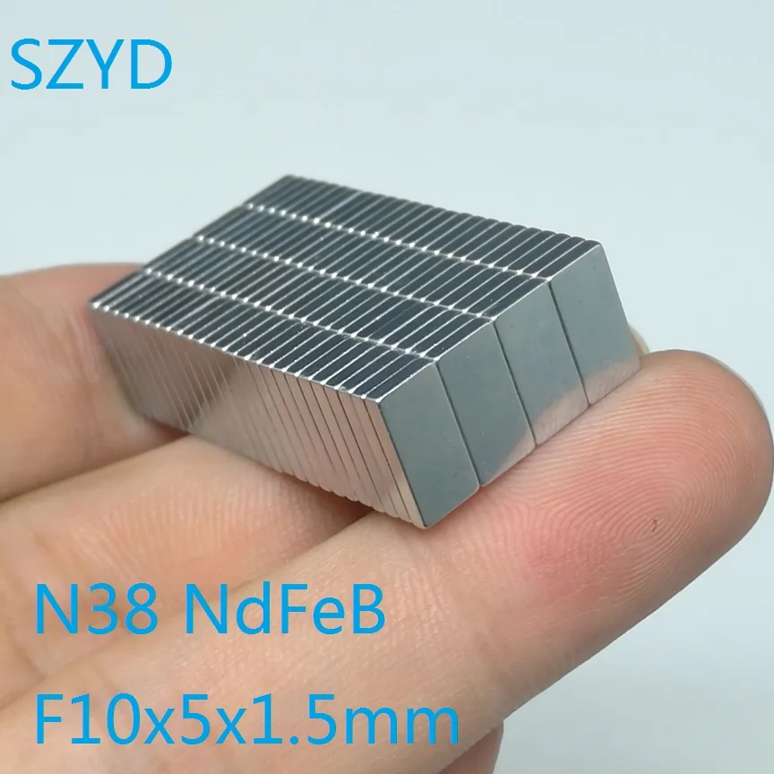 10 50 100PCS/LOT N38 Block NdFeB Magnet 10*5*1.5 Strong Standard Size Rare Earth Permanent Neodymium 10x5x1.5