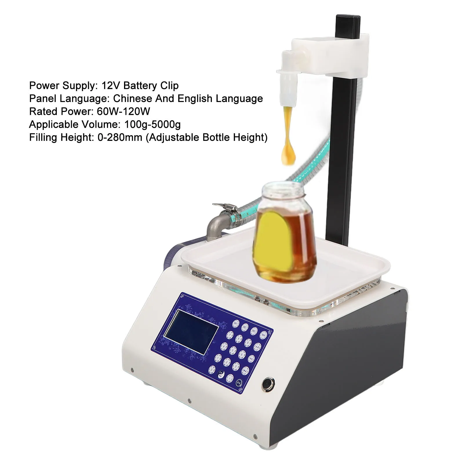 Honigfüllmaschine, automatischer digitaler Flaschenfüller, verstellbare Hebestange, automatische Zählung, quantitativ, geräuscharm, für Bienenhof