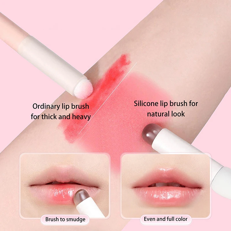 Silicone Lip Brush With Cover Angled Concealer Brushes Lip Balm Lip Gloss Angled Head Concealer Brushes Cat Paw Make Up Brushes