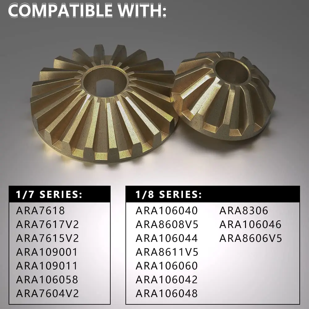 GLOBACT Steel Differential Gear Set for 1/7 6S Arrma Fireteam Felony Infraction Limitless Mojave 1/8 Kraton Typhon Notorious