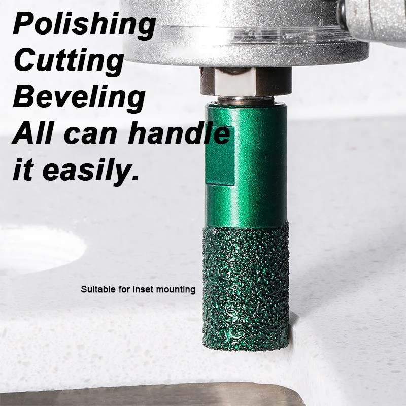 M10 Thread Diamond Grinding Head for Angle Grinder, Porcelain & Stone Hole Enlarging & Edge Finishing Tool