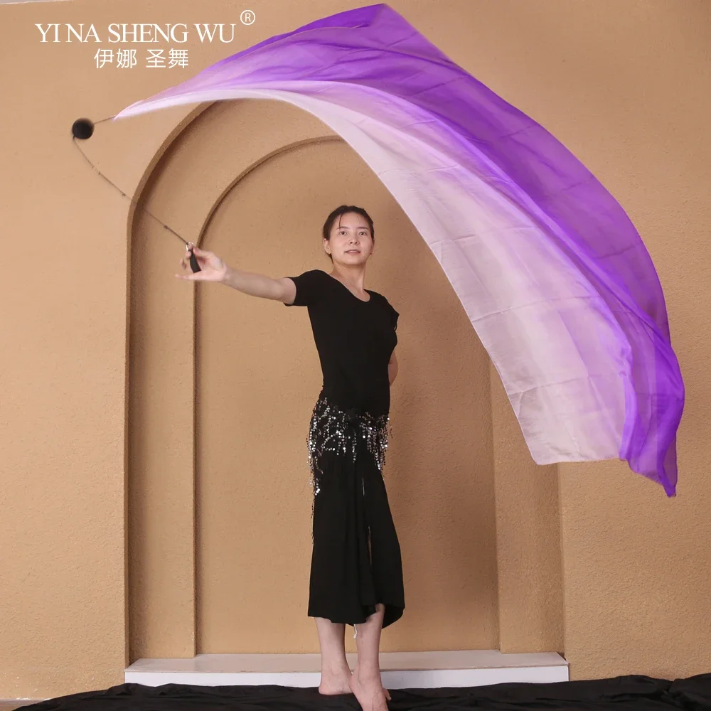 Silk Veil with Poi Ball Belly Dance Streamer Throw Ball in Haka Dance and Polynesian Veil Performance Prop Dance Costume Wom