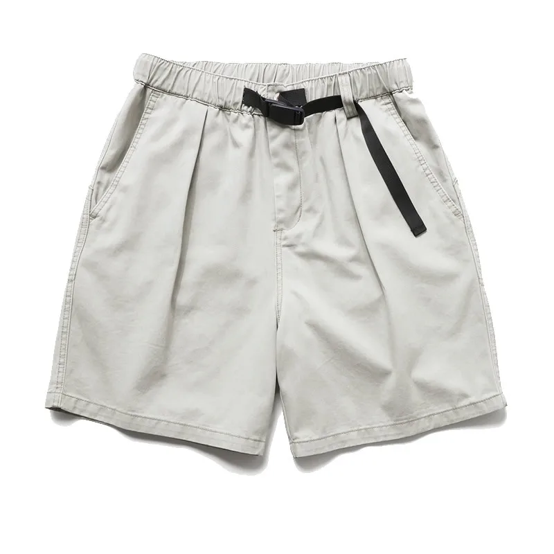 

Japanese Retro Outdoor Functional Buckle Belt Cargo Shorts for Men Summer Streetwear Loose Straight Leg Casual 5-Point Shorts