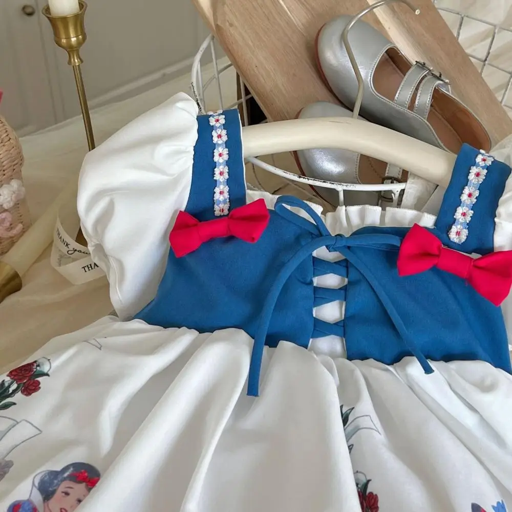 2024 Spanish Girl Lolita Dress Snow White Baby Girls Dresses Summer Birthday Party Cute Children Ball Gown Kids Prom Vestidos