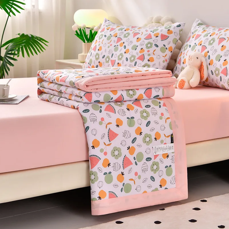 Cotton Printed Summer Cooling Comforter Air Conditioning Quilt Blanket Couple Bedspread on The Bed Duvets Bedding Thin Wadding