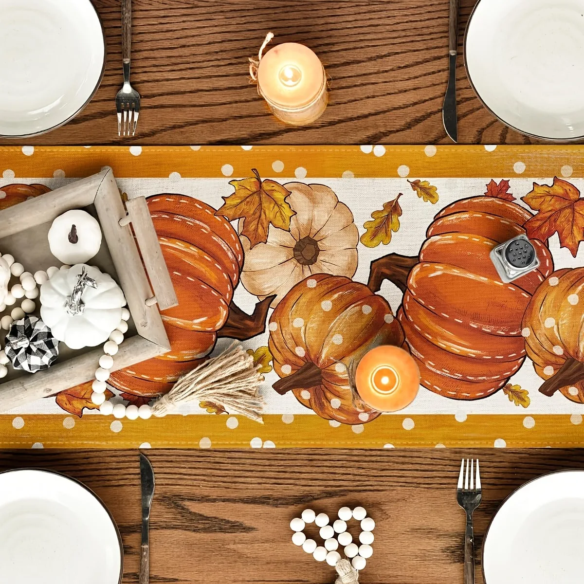 

Тыква и лист на День Благодарения, осеннее украшение стола, флаг для стола, праздничное украшение для ресторана, теплое украшение для стола в фермерском доме C