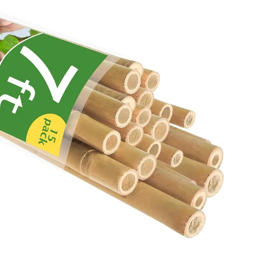 

Опоры для растений из натурального бамбука, 7 футов (213 см), 3/4 дюйма (19 мм) толще, сверхпрочные, 15 штук в упаковке, для томатов, фасоли, цветов, растений в горшках