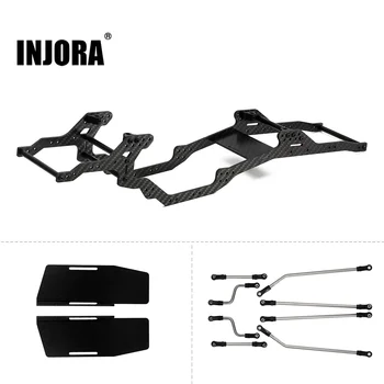 Injora lcg kit de chassi de fibra de carbono viga para 1/10 rc crawler axial scx10 & scx10 ii 90046 peças de atualização