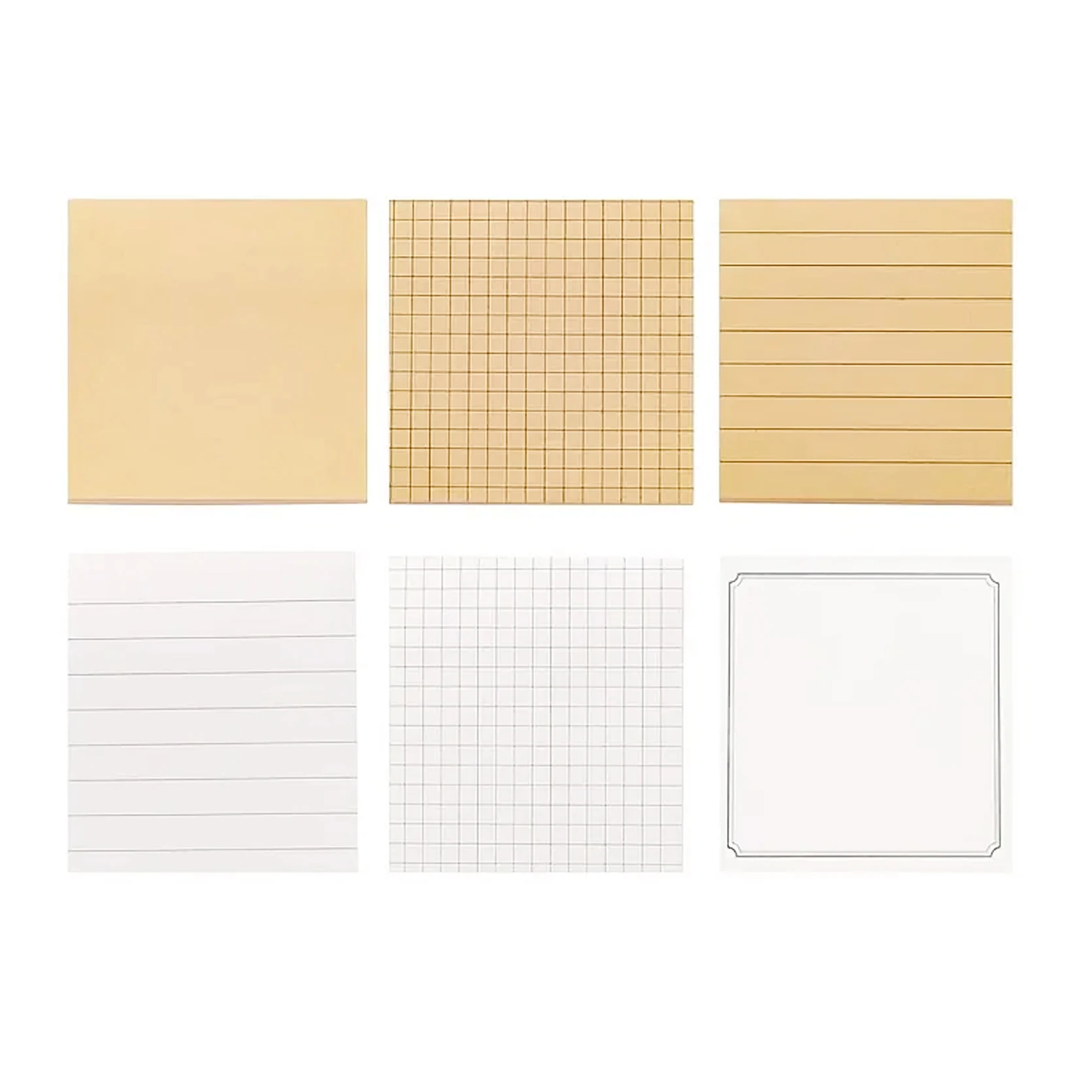 Kraftpapier Rasterlinierte Haftnotizen (7,6x7,6 cm), Selbstklebende Notizblöcke, Unverzichtbar für Büro, Schule, Studium & Haushaltsorganisation