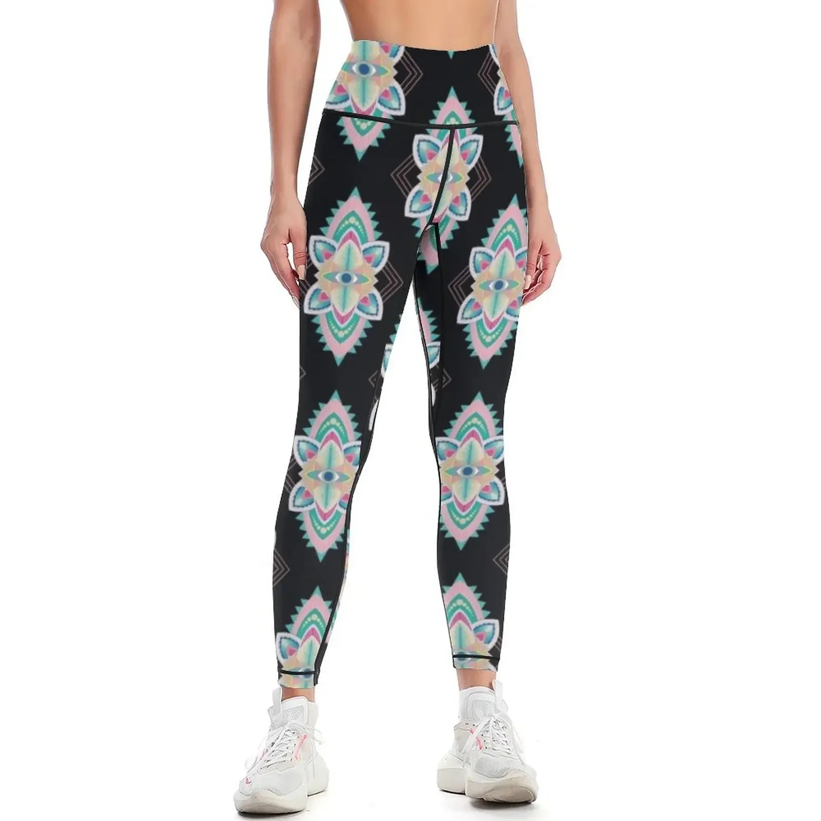 

Tribal Eye Motif Leggings Sports pants for Women's push up high waist harem pants Womens Leggings
