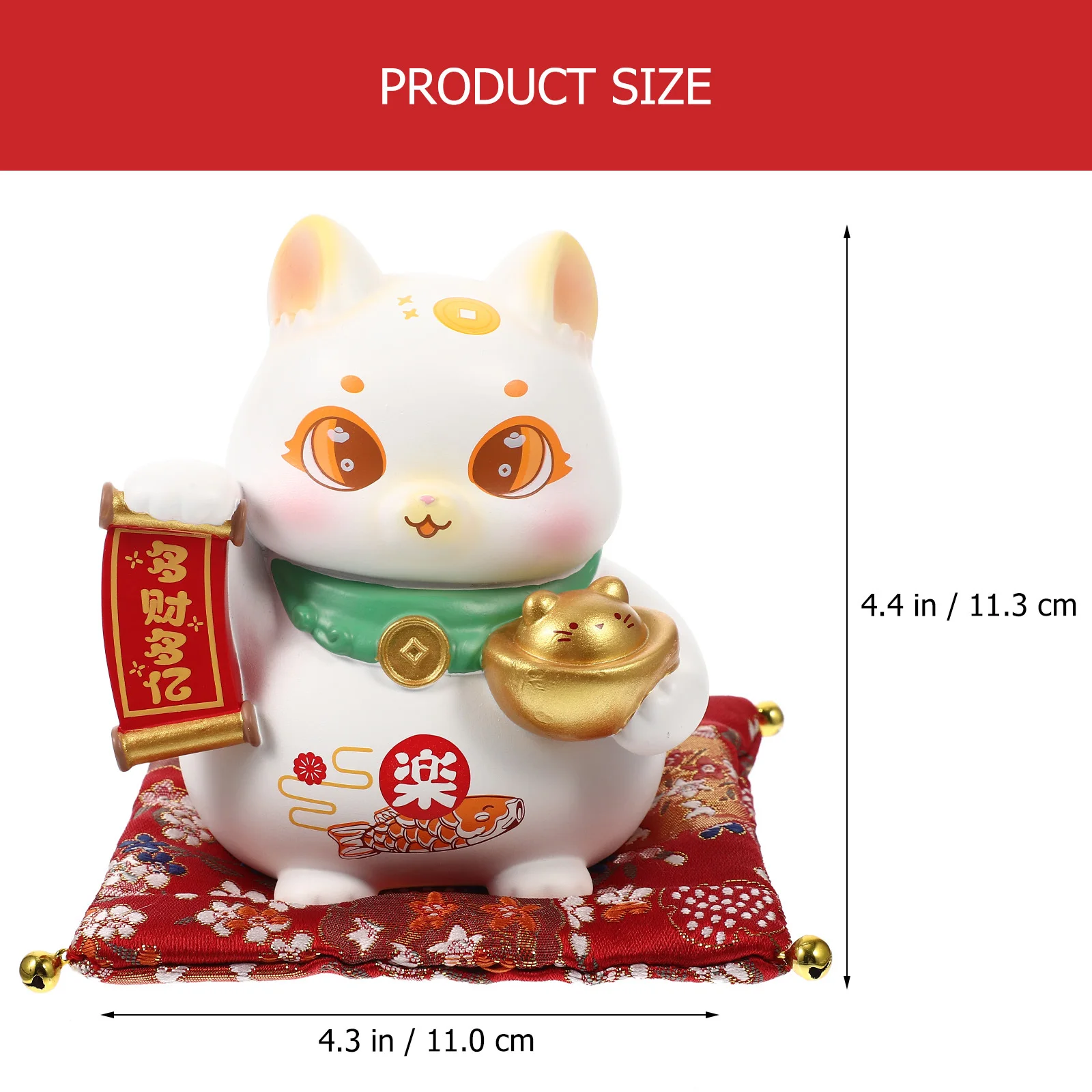 

Resin Fortune Cat Statue Cartoon Mini Desktop Craft Lucky Cat Decor Symbol Good Fortune Ornament for Home Office Car Decoration