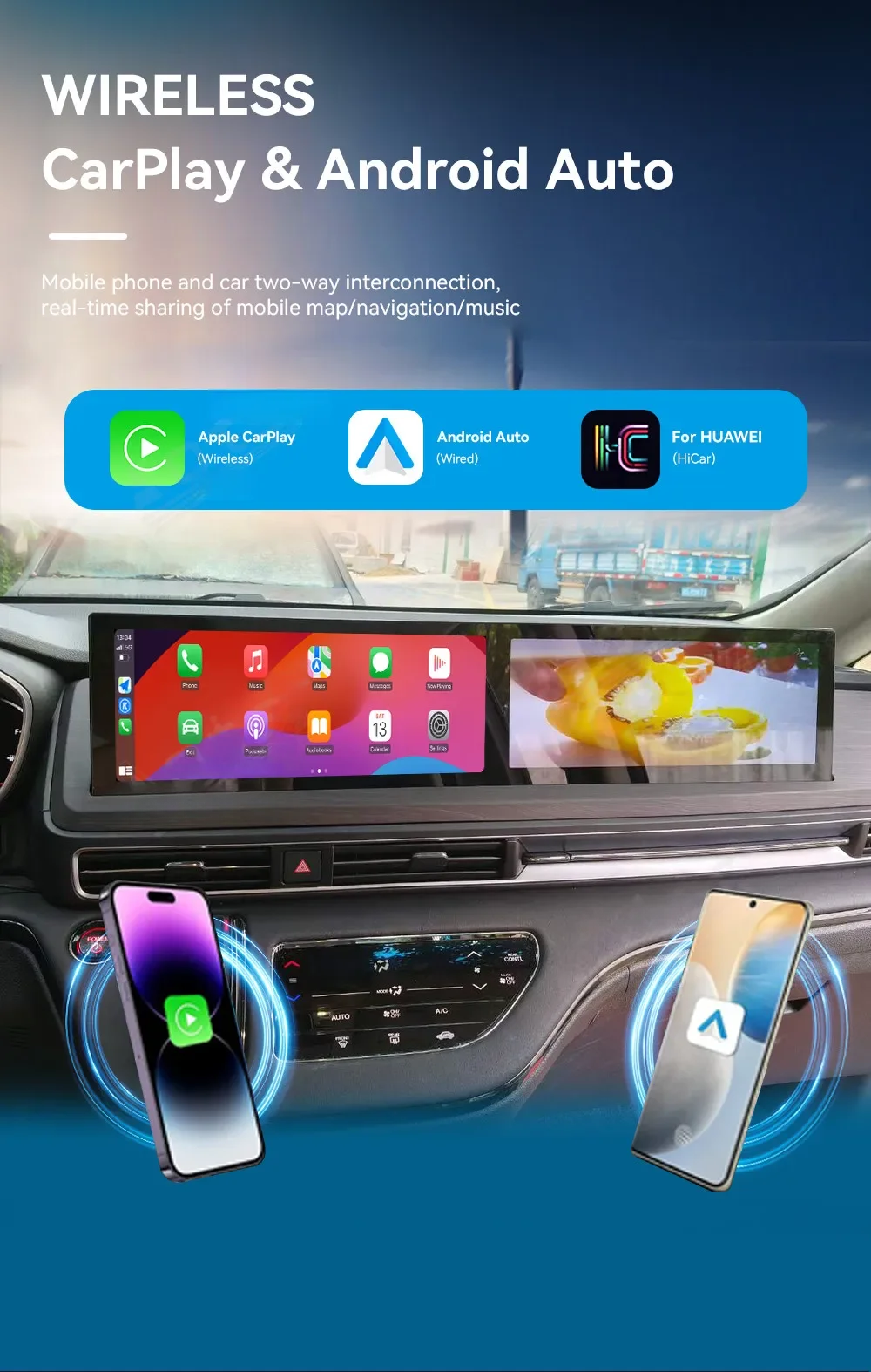 24.6 Inch Car Radio With Android Screen Automotive Multimedia For Honda Odyssey 2022 2023 2024 GPS Navigation Carplay Head Unit