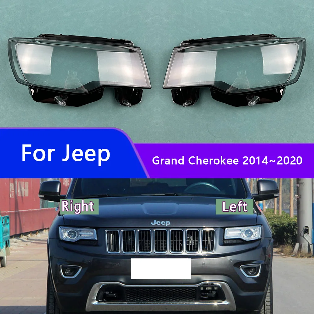 

For Jeep Grand Cherokee 2014~2020 Headlight Cover Headlamp Shell Transparent Lampshade Case Plexiglass Replace Original Lens